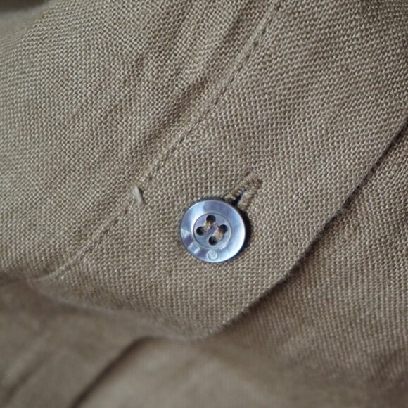 Ayr Irish Linen "The Bloom" Button Down Mandarin Collar Blouse - Size XS - Picture 5 of 12